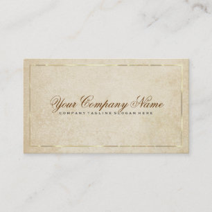 Vintage Beige Papier Hintergrund Gold Akzente 2 Visitenkarte