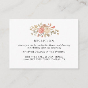 Vintage beige Rose Hochzeitskarten Begleitkarte