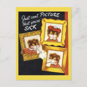 Vintage Beileidskarte Postkarte