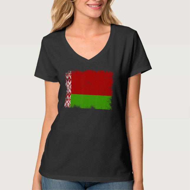 Vintage Belarus Flag Belarusian Independence Day T-Shirt (Vorderseite)