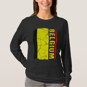 Vintage belgische Flagge Belgien Stolz Wurzeln Erb T-Shirt