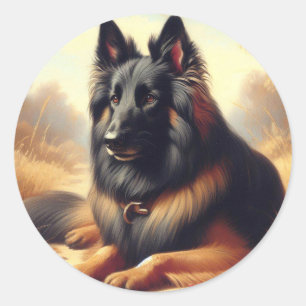 Vintage belgische Tervuren-Malerei Runder Aufkleber