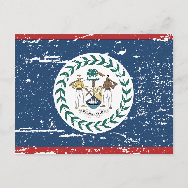 Vintage Belize-Flagge Postkarte (Vorderseite)