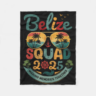 Vintage Belize Squad 2025 Tropischer Strandurlaub Fleecedecke