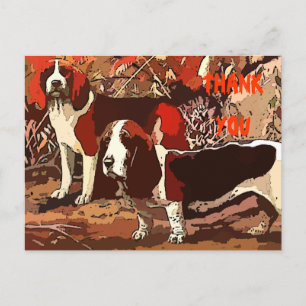 Vintage bemalte Beagles Danke Postkarte