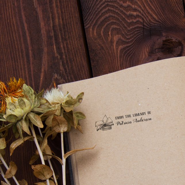 Vintage benutzerdefinierte Bibliothek und Personal Permastempel (Von Creator hochgeladen)