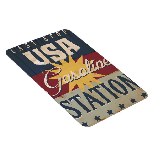 Vintage-Benzin-Schild Magnet (Rechte Seite)
