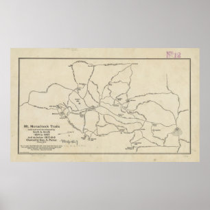 Vintage Berg Monadnock Spur Map (1910) Poster