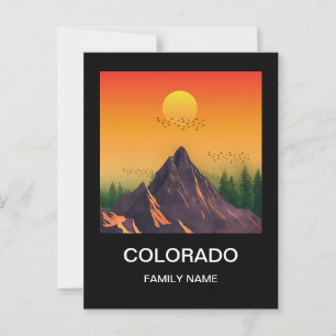 VINTAGE-BERG-NATUR-SONNENUNTERGANG INDIVIDUELL POSTKARTE
