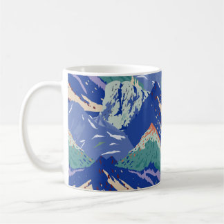 Vintage Berglandschaft nahtlos. dunkel Kaffeetasse