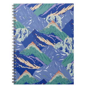 Vintage Berglandschaft nahtlos. Dunkel Notizblock