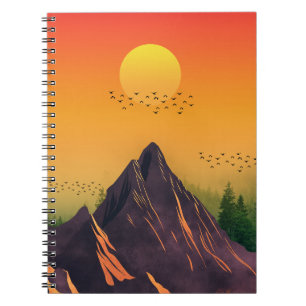 VINTAGE BERGNATUR SONNENUNTERGANG NOTIZBLOCK