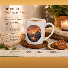 Vintage Bergsonnenuntergang-Kaffeetasse | Retro Na Milchtasse