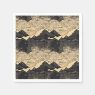 Vintage Bergwolkenlandschaft (2) Serviette