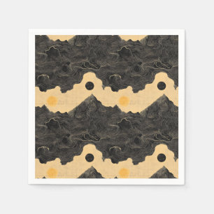 Vintage Bergwolkenlandschaft (4) Serviette