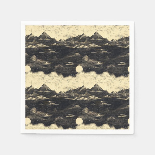 Vintage-Bergwolkenlandschaft (5) Serviette (Vorderseite)