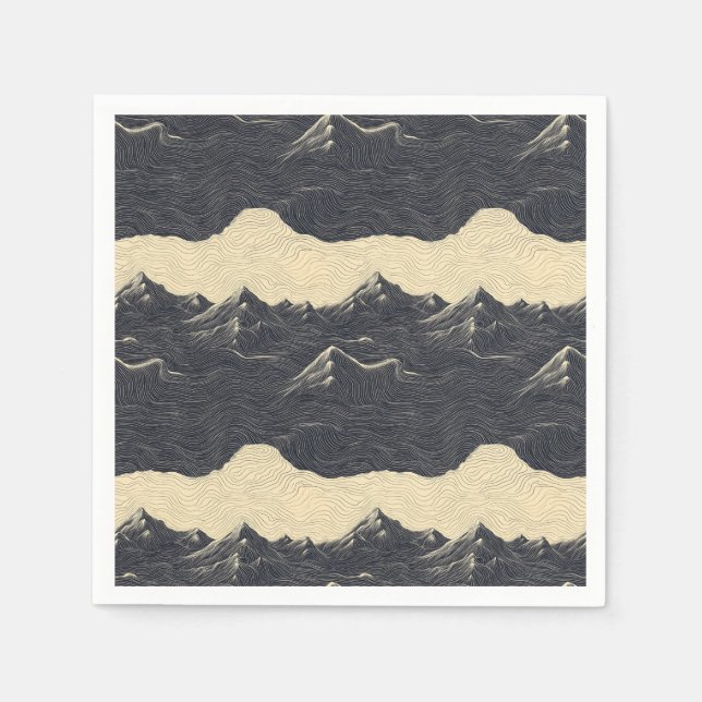 Vintage-Bergwolkenlandschaft (6) Serviette (Vorderseite)