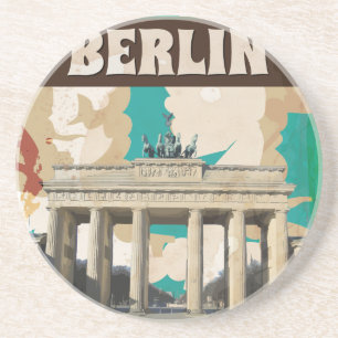 Vintage Berlin Travel Poster Sandstein Untersetzer