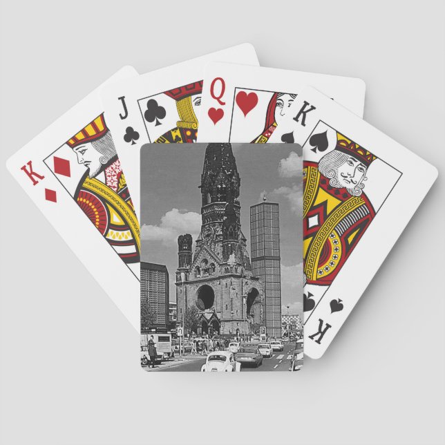 Vintage Berliner Kaiser-Wilhelm-Gedächtniskirche M Spielkarten (Rückseite)