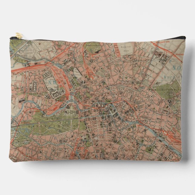 Vintage Berliner Karte Toilettenbeutel Zubehörtasche (Vorderseite)