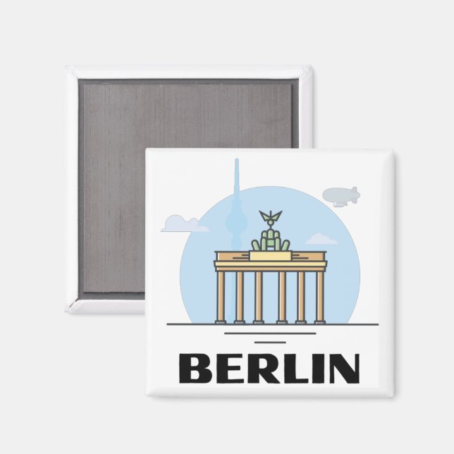 Vintage Berliner Skyline Magnet (Vorderseite/Rückseite)