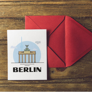 Vintage Berliner Skyline Postkarte