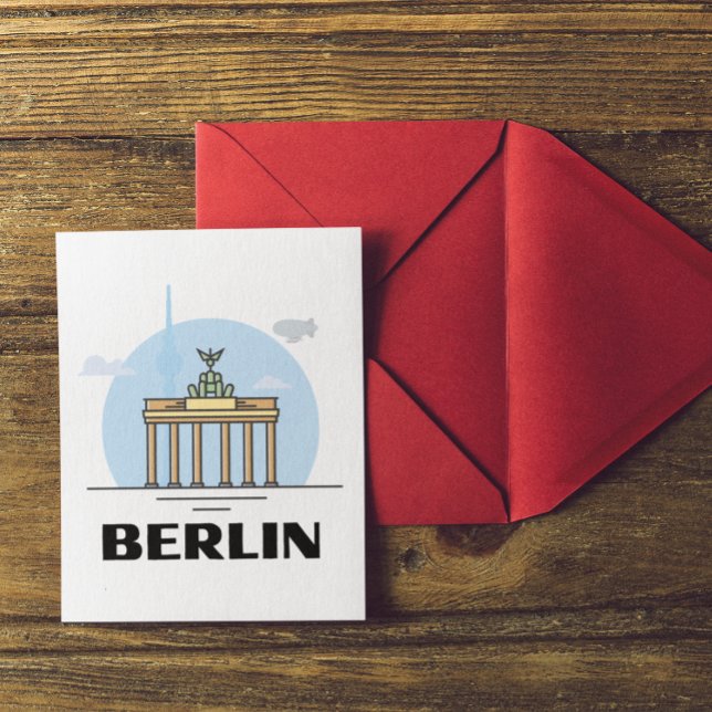 Vintage Berliner Skyline Postkarte (berlin germany vintage travel postcard)