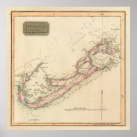 Vintage Bermuda-Karte (1816)