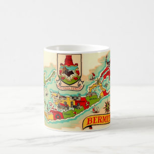 Vintage-Bermuda-Karten-Mug Kaffeetasse