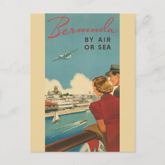 Vintage Bermuda Retro Tourismus Werbung Postkarte (Vorderseite)