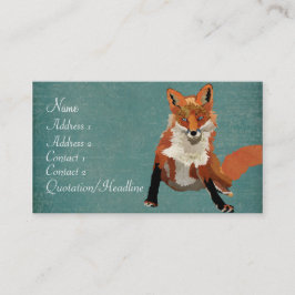 Vintage Bernsteinfox-Geschäfts-Karte Visitenkarte
