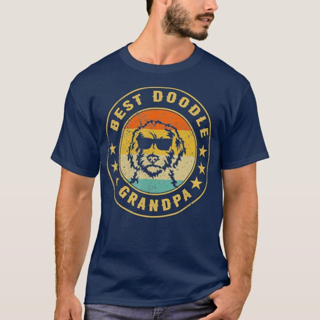 Vintage Best Doodle Grandpa Ever Goldendoodle T-Shirt (Vorderseite)