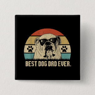 Vintage Best English Bulldog DAD Ever Shirt Vater Button