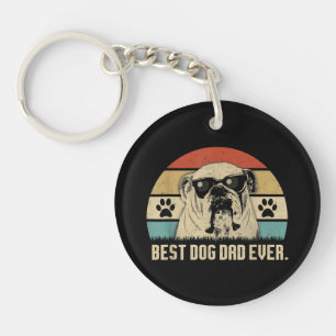 Vintage Best English Bulldog DAD Ever Shirt Vater Schlüsselanhänger