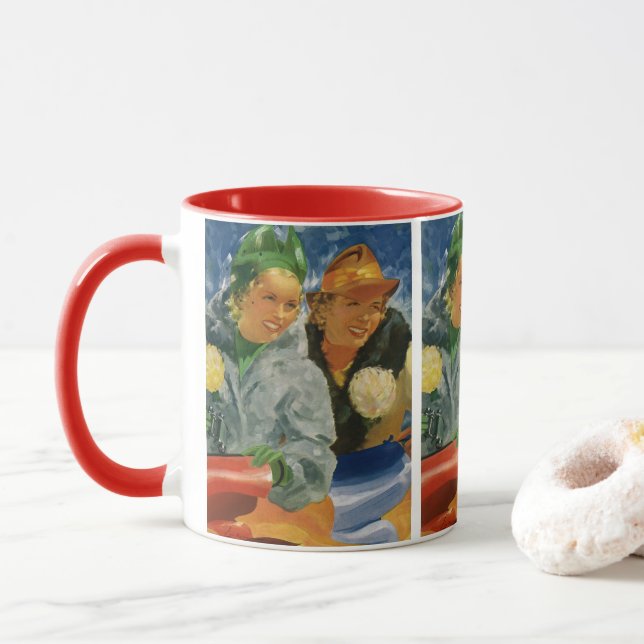 Vintage beste Freunde! Elegante und stilvolle Frau Tasse (Mit Donut)
