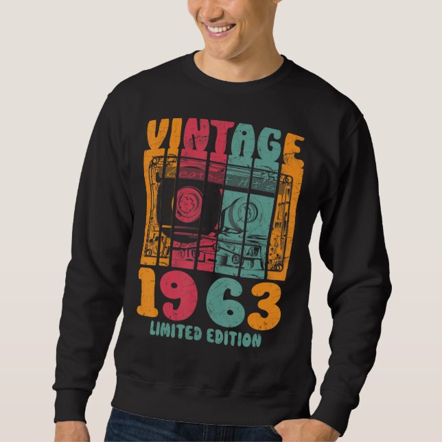 Vintage Beste Treffer 1963 Retro Birthday Sweatshirt (Vorderseite)