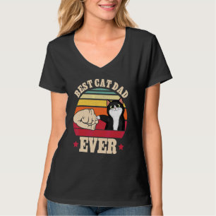 Vintage Bester Katzenpapa Aller Zeiten Stoß Faust T-Shirt