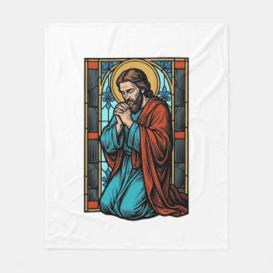 Vintage betende religiöse Figur Vektor-Shirt Desi Fleecedecke