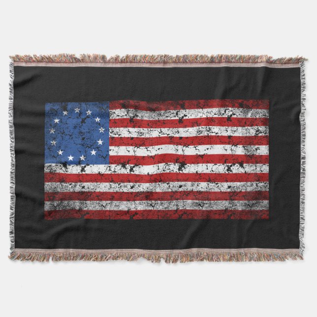 Vintage Betsy-Ross-Flagge Decke (Vorderseite)
