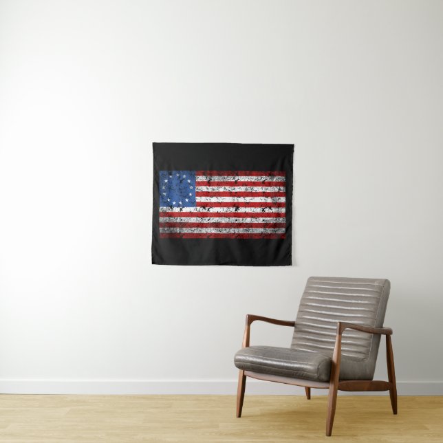 Vintage Betsy Ross Leichtflagge Wandteppich (Beispiel (Horizontal))