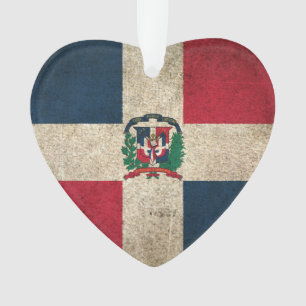 Vintage beunruhigte Flagge von Dominikanischer Ornament