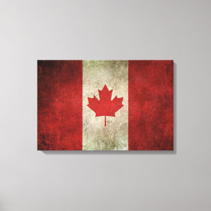 Vintage beunruhigte Flagge von Kanada Leinwanddruck