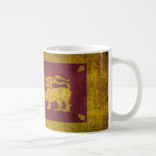 Vintage beunruhigte Flagge von Sri Lanka Kaffeetasse