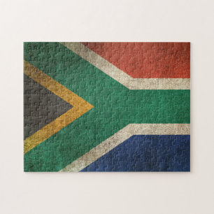 Vintage beunruhigte Flagge von Südafrika