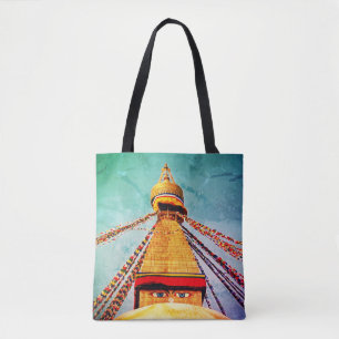 Vintage Beutel mit Augen von Buddha, Stupa, Nepal Tasche