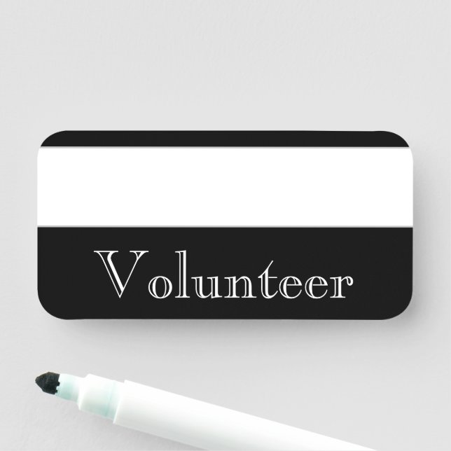 Vintage Bezeichnung "Volunteer" Namensschild (Beispiel)