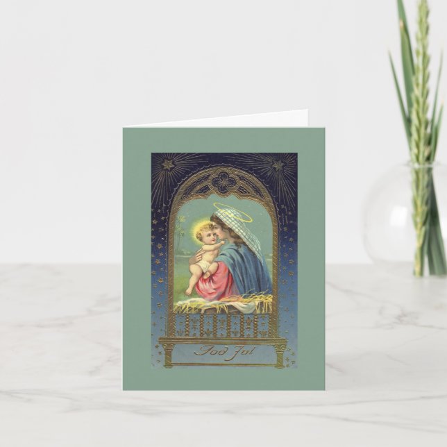 Vintage Bibelkarte Mary & Jesus Weihnachtskarte Feiertagskarte (Vorderseite)