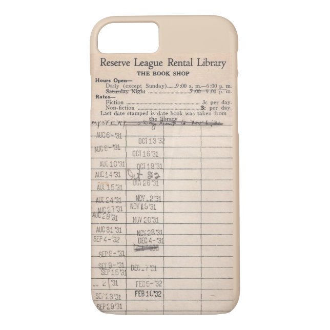 Vintage Bibliothek Case-Mate iPhone Hülle (Rückseite)