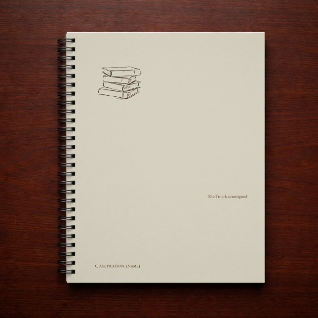 Vintage-Bibliothek-Dunkle-Akademie-Bücherpaket  Notizblock (Stack of books Motif Handrawn Notebook for Book lovers)