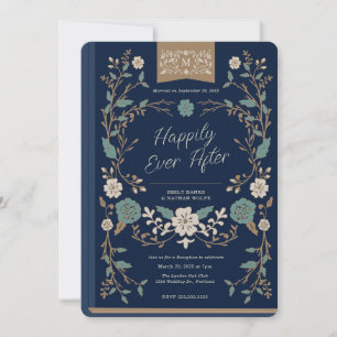 Vintage Bibliothek Hochzeitsempfang Einladung